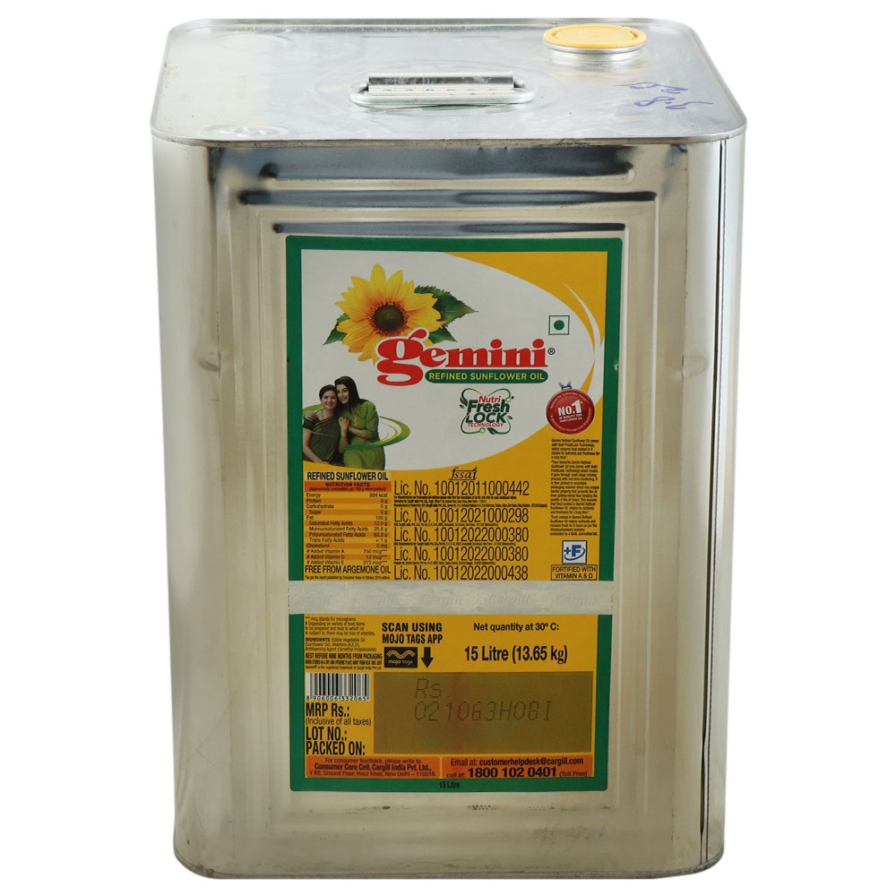 Gemini Refined Sunflower Oil 15 L
