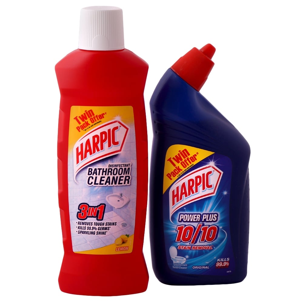 Harpic Toilet & Bathroom Cleaner Twin Pack (500 ml + 500 ml)