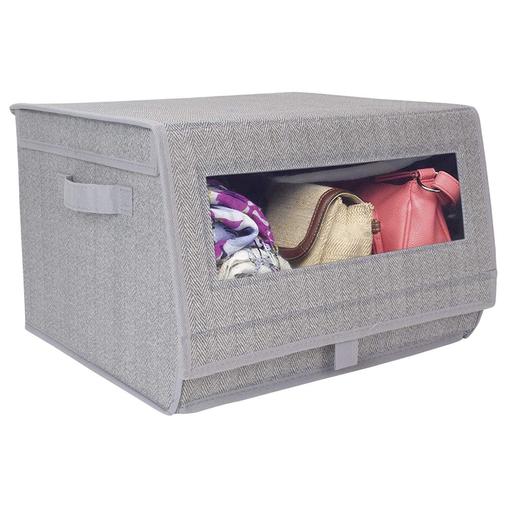 Homestorie Grey Storage Box with Lid 33 L (HE46)