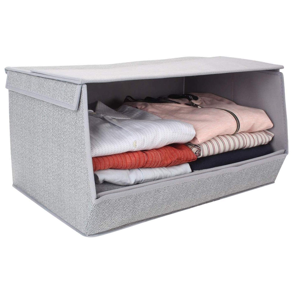 Homestorie Grey Storage Box with Lid 43 L (HE47)