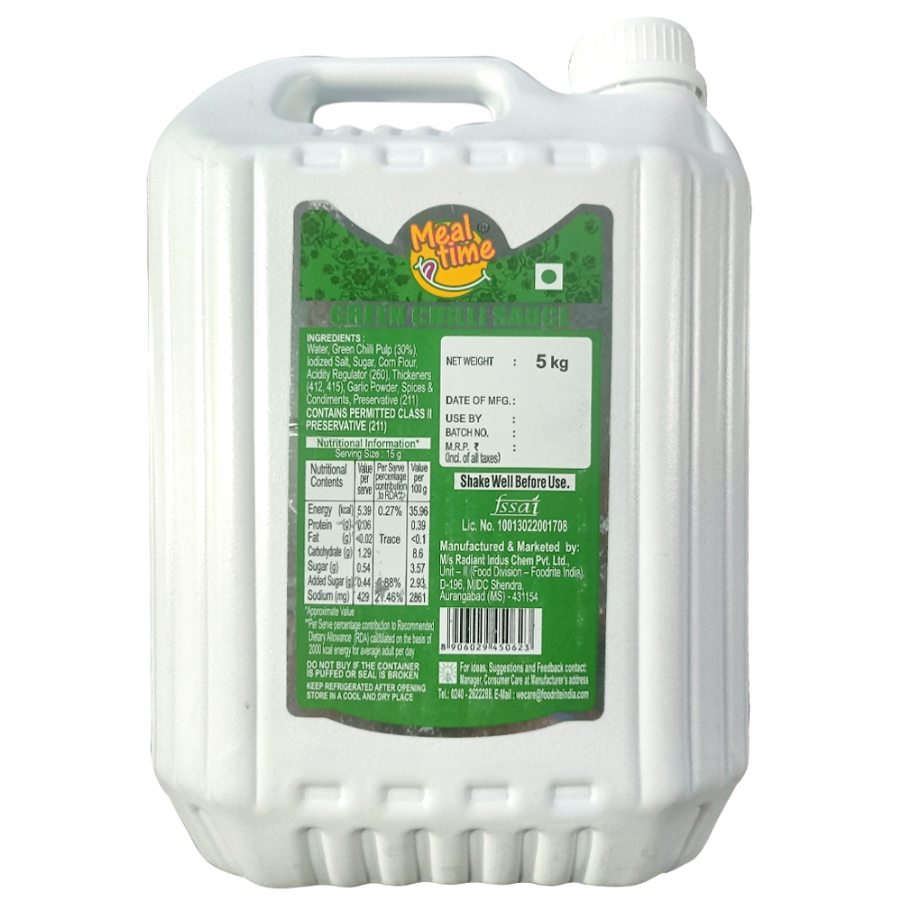 Meal Time Green Chilli Sauce 5 kg