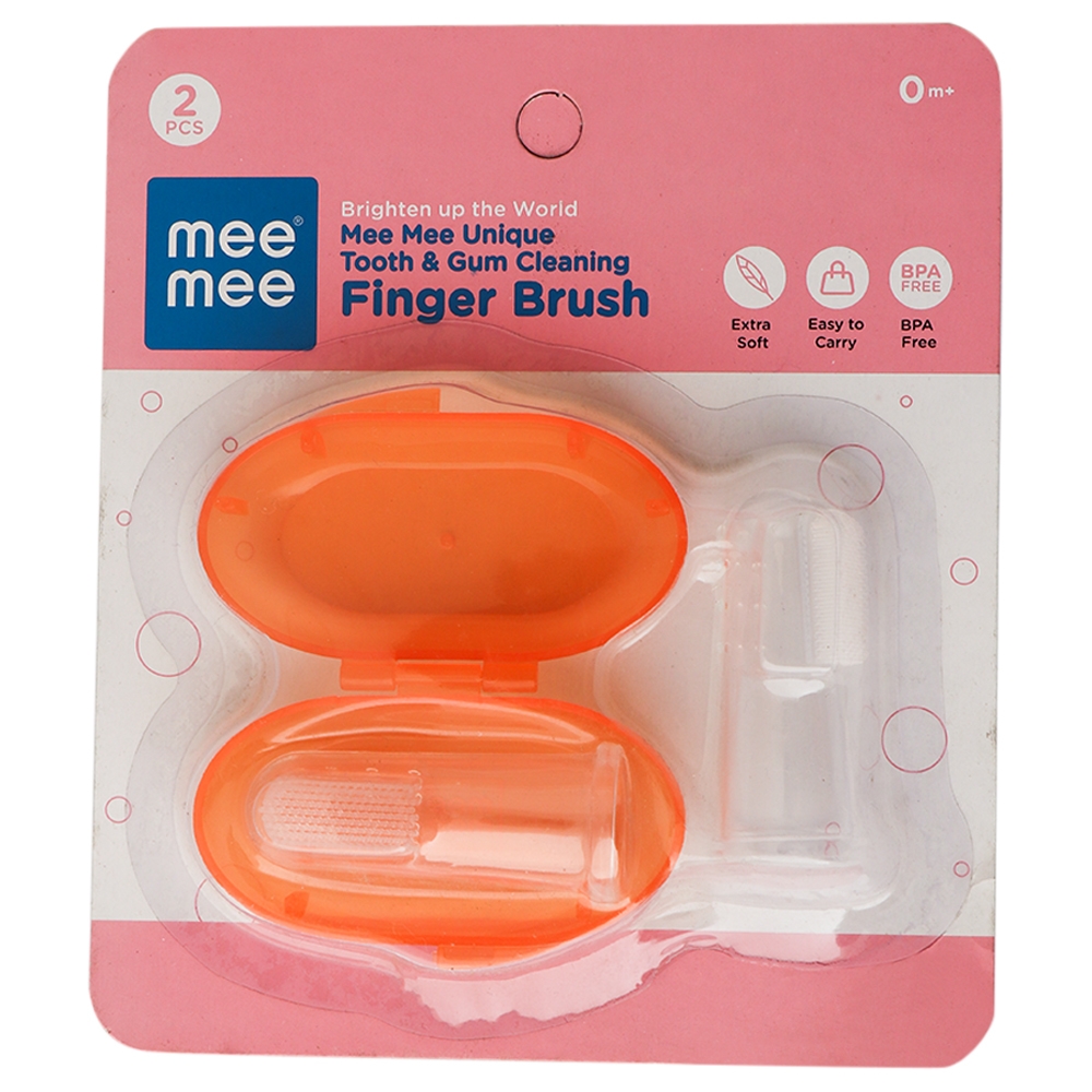 Mee Mee Orange Unique Finger Brush (Pack of 2)