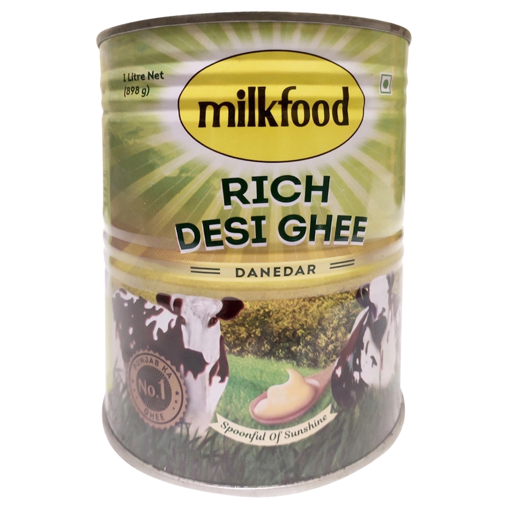 Milkfood Rich Danedaar Desi Ghee 1 L (Tin)
