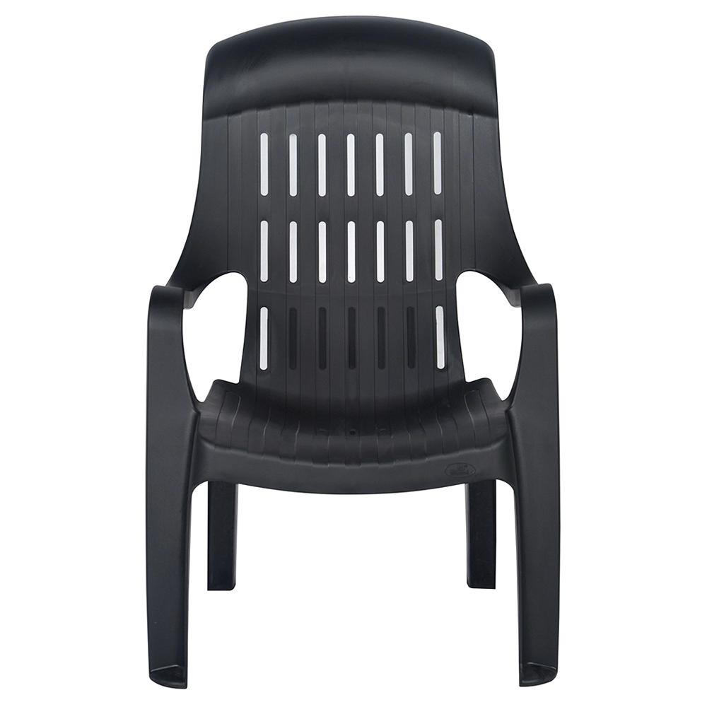 Nilkamal Relax Black Plastic Weekender Chair 29.9 x 23.6 x 34.6 inch