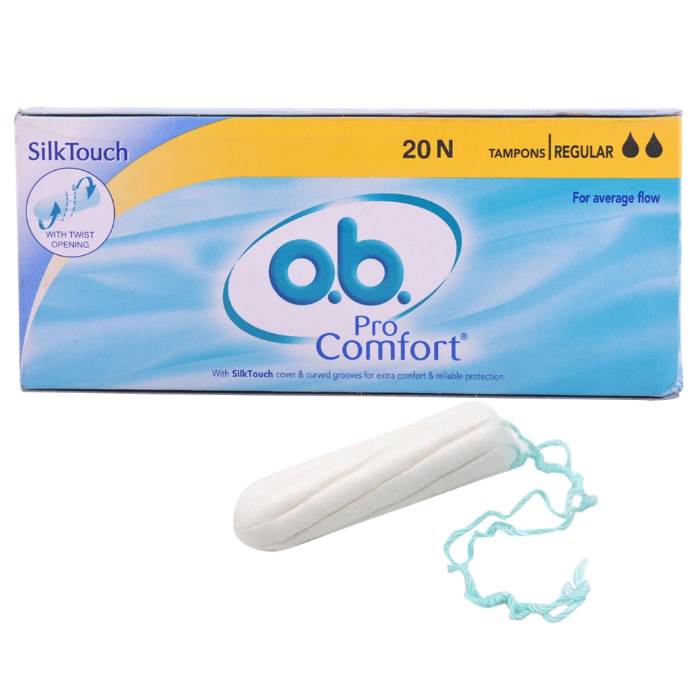 O.B. Pro Comfort Silk Touch Tampons (Regular) for Average Flow 20 pcs