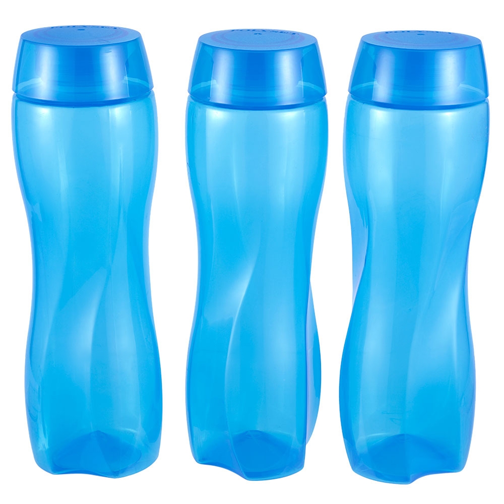 Polyset Royal Blue Plastic Water Bottle 1 L (Set of 3)