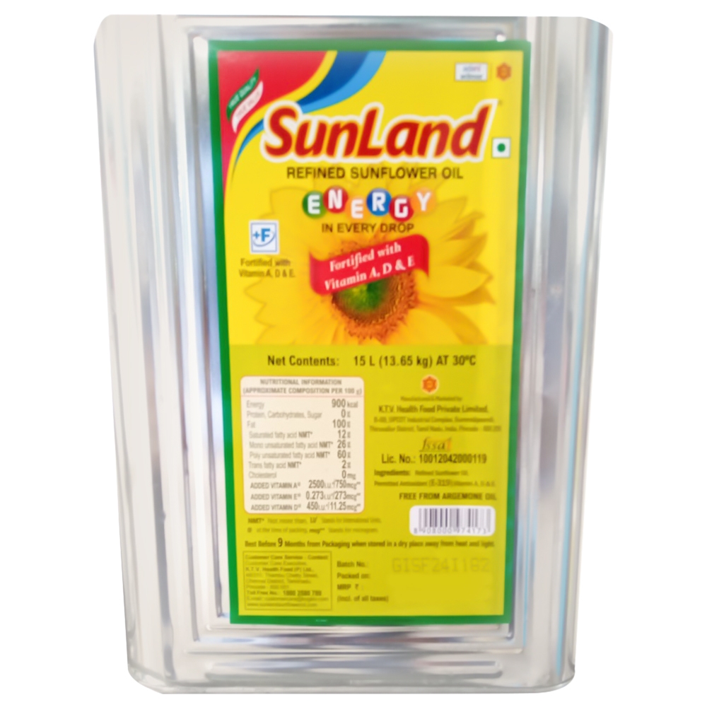 Sunland Refined Sunflower Oil 15 L