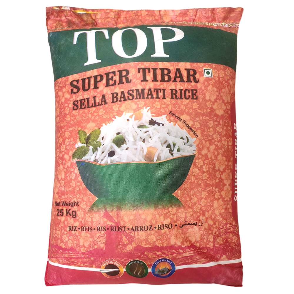Top Super Tibar Sella Basmati Rice 25 kg
