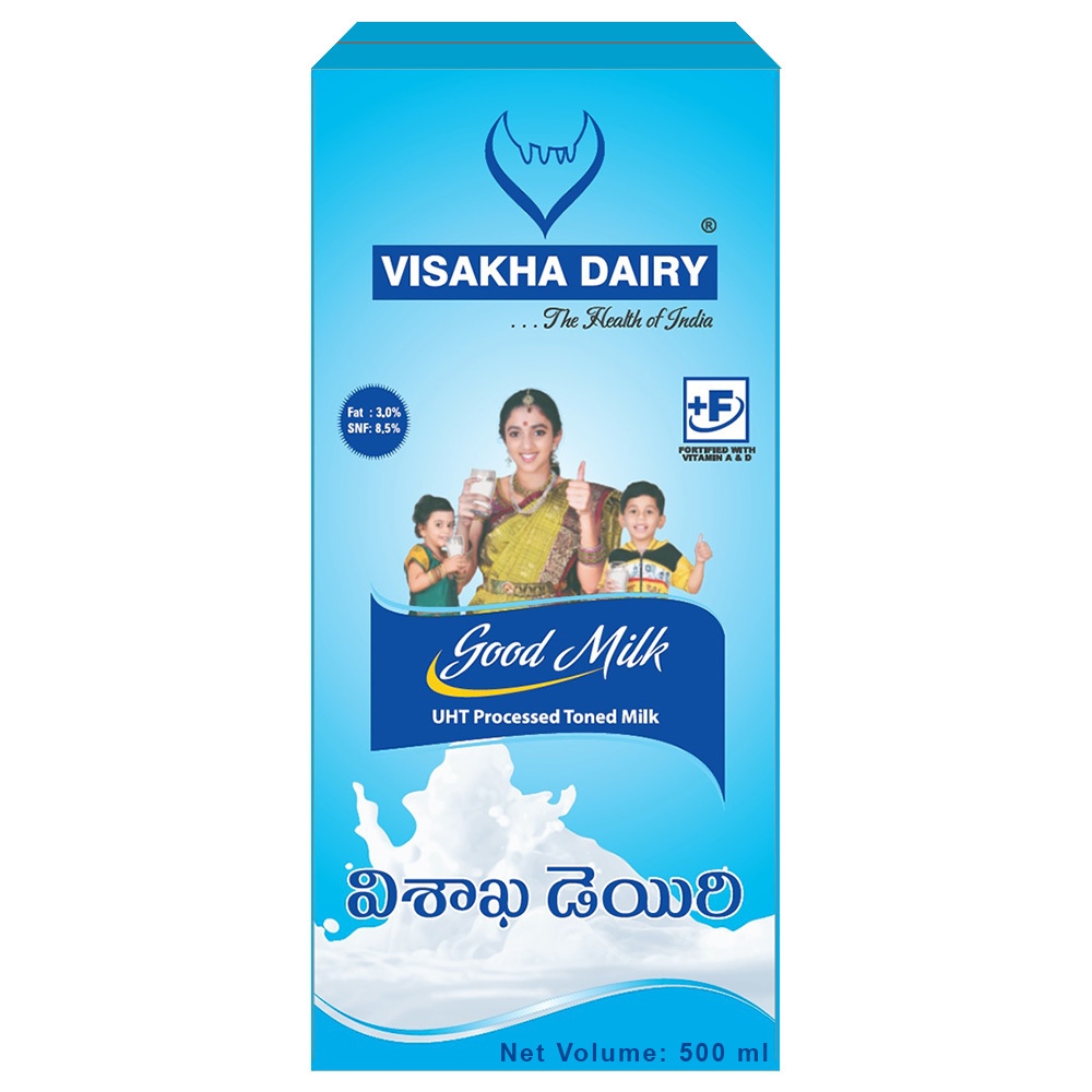 Visakha Dairy Good UHT Processed Toned Milk 500 ml (Pouch)
