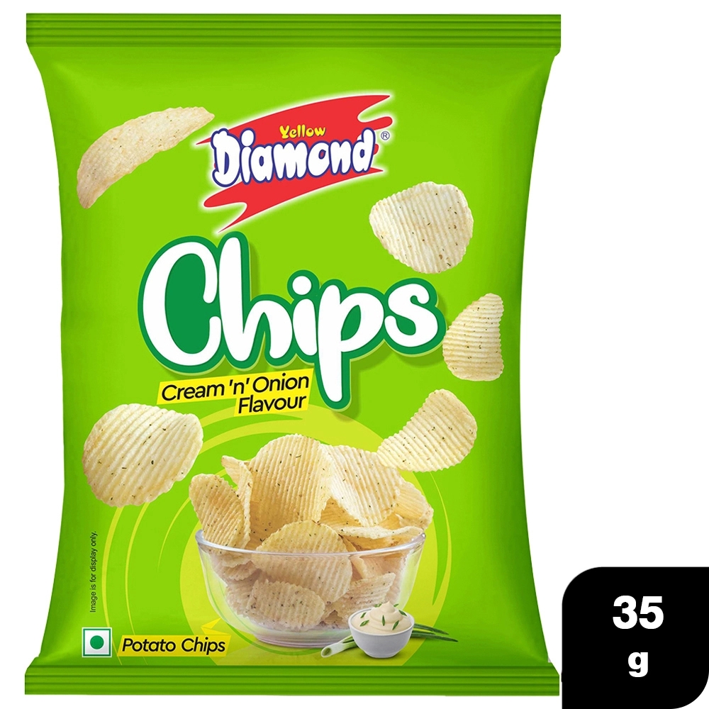 Yellow Diamond Cream and Onion Potato Chips 35 g