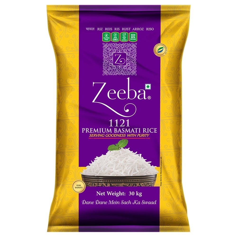 Zeeba 1121 Premium Basmati Rice 30 kg
