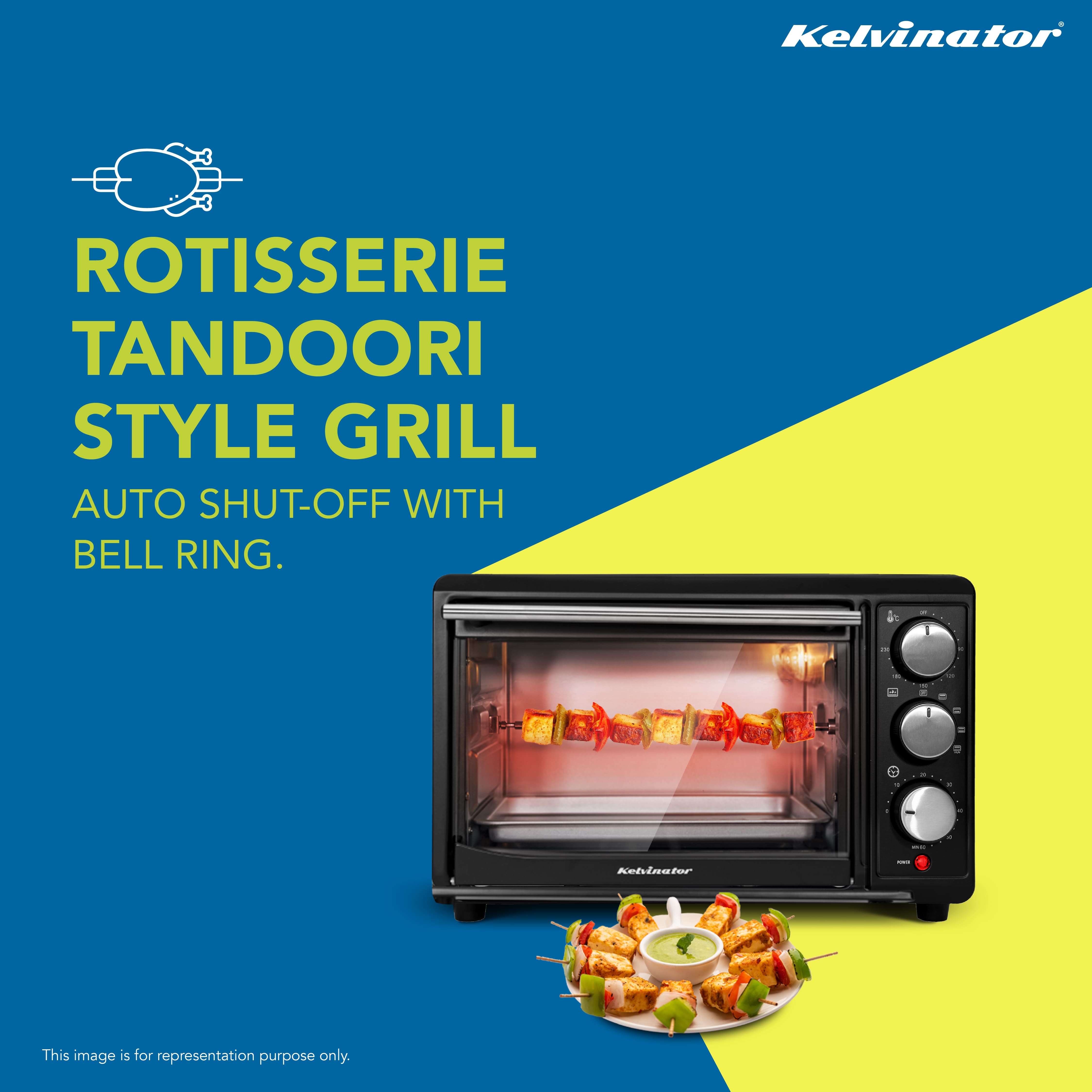 Kelvinator 20L Oven Toaster Griller (OTG), Black, KOTGR00220