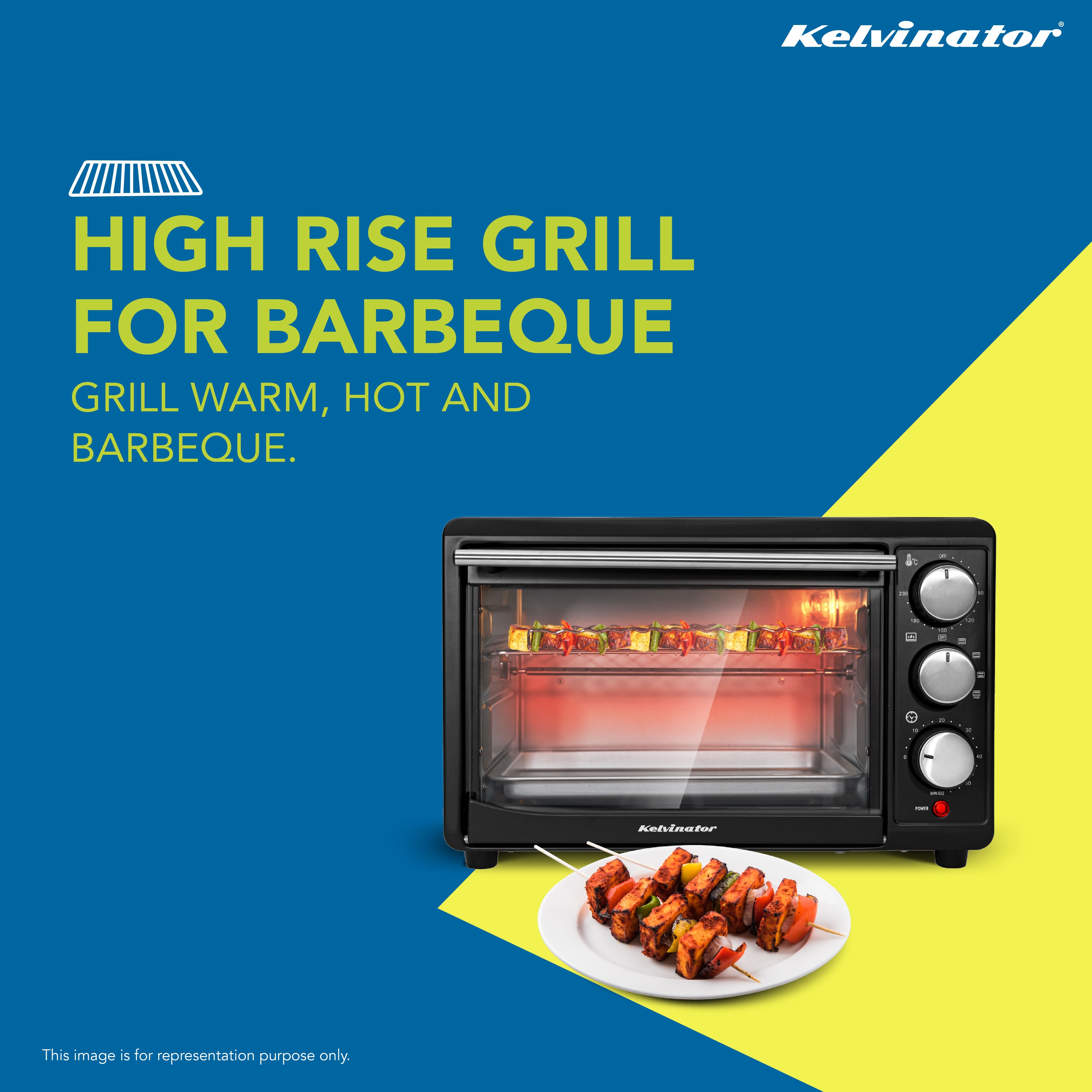 Kelvinator 30L Oven Toaster Griller (OTG), Black, KOTGR00230