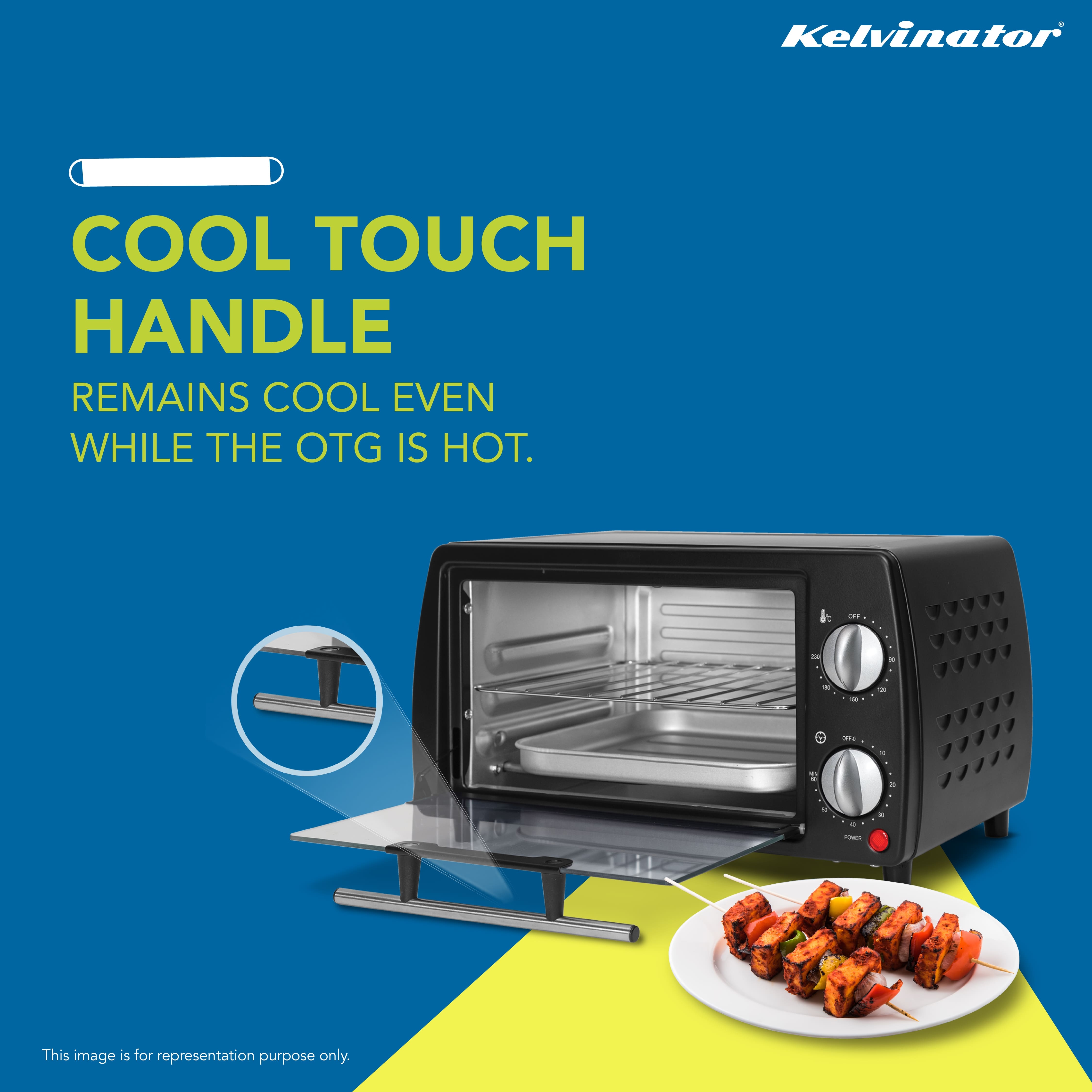 Kelvinator 10L Oven Toaster Griller (OTG), Black, KOTG00110