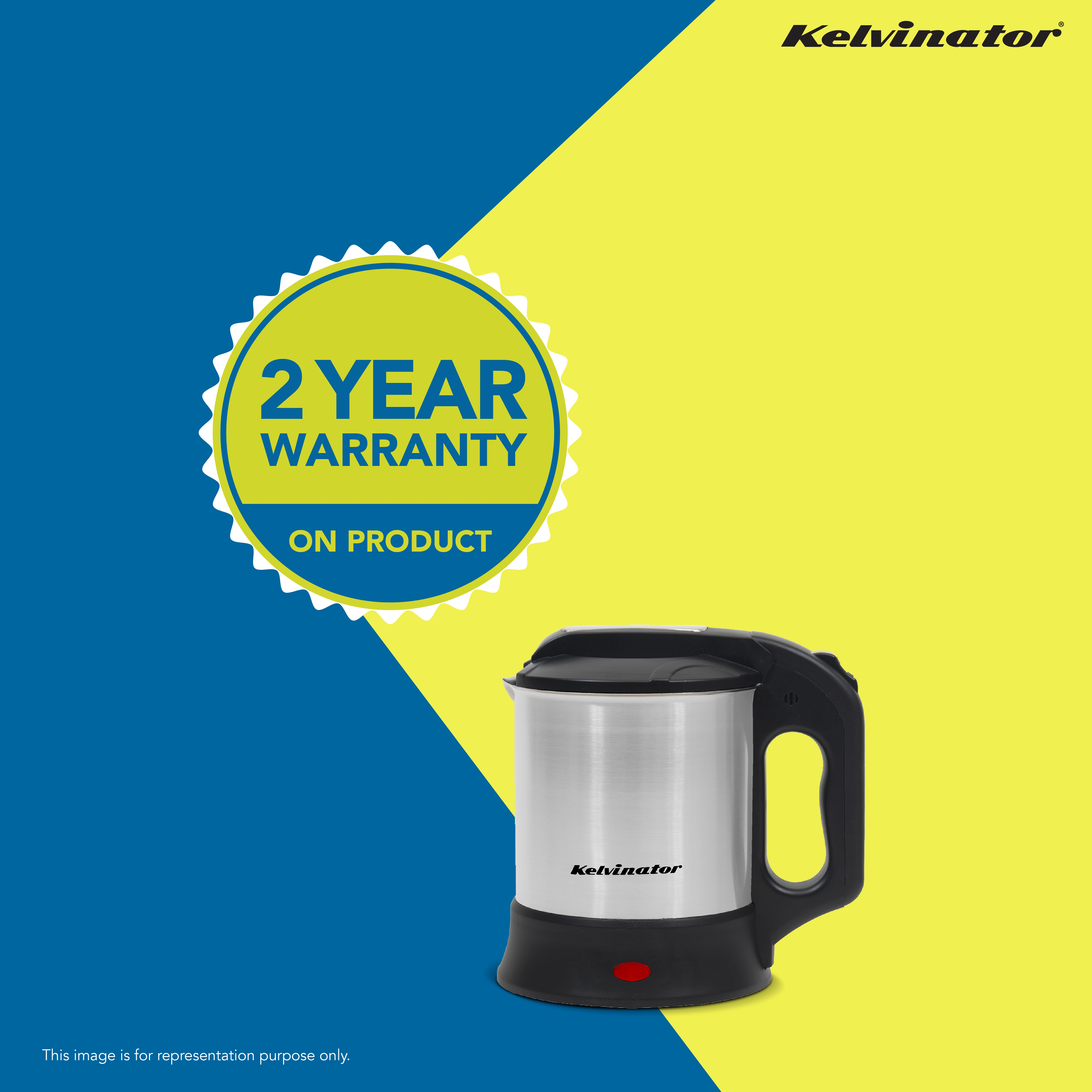 Kelvinator KEKS00310 Cordless Electric Kettle, Silver
