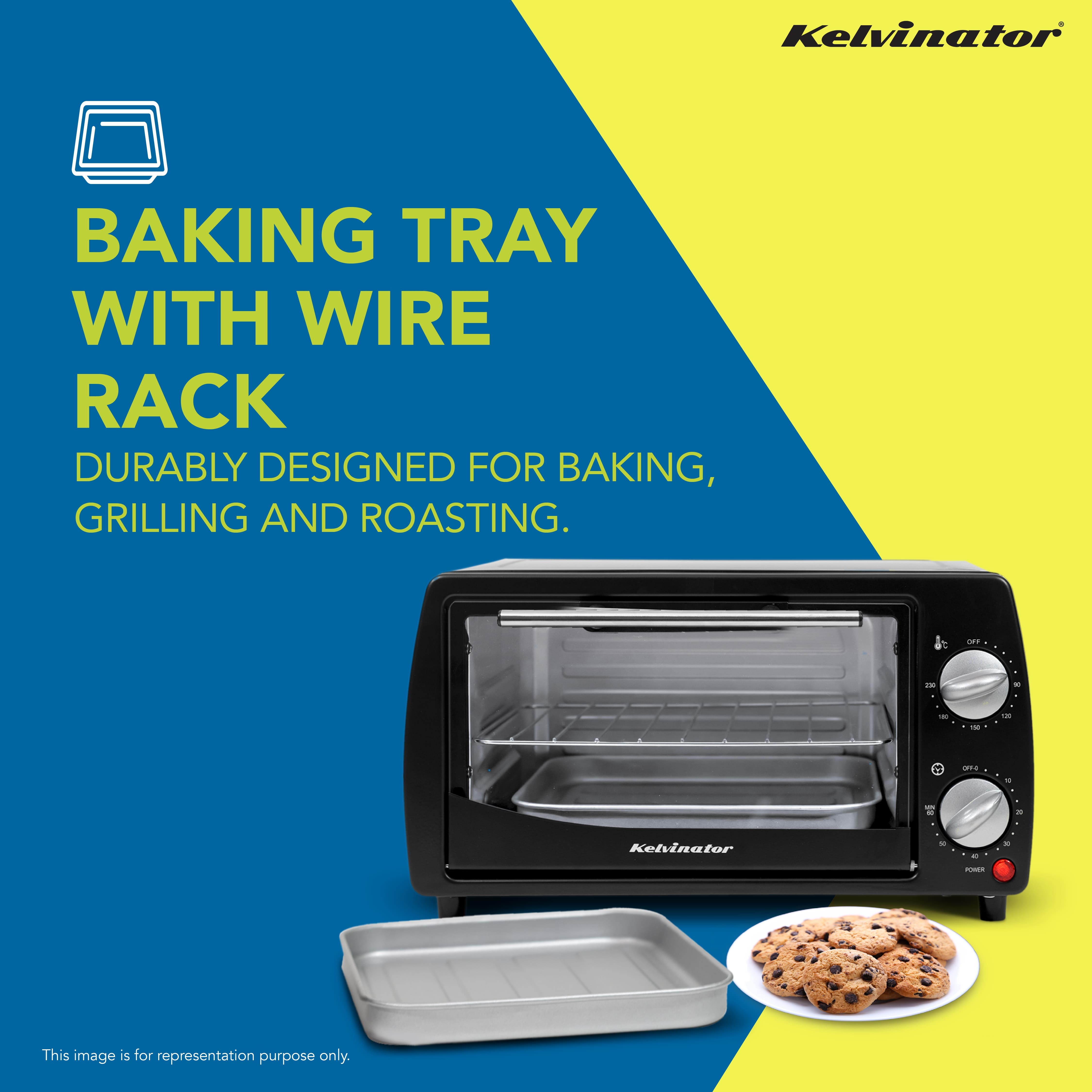 Kelvinator 10L Oven Toaster Griller (OTG), Black, KOTG00110