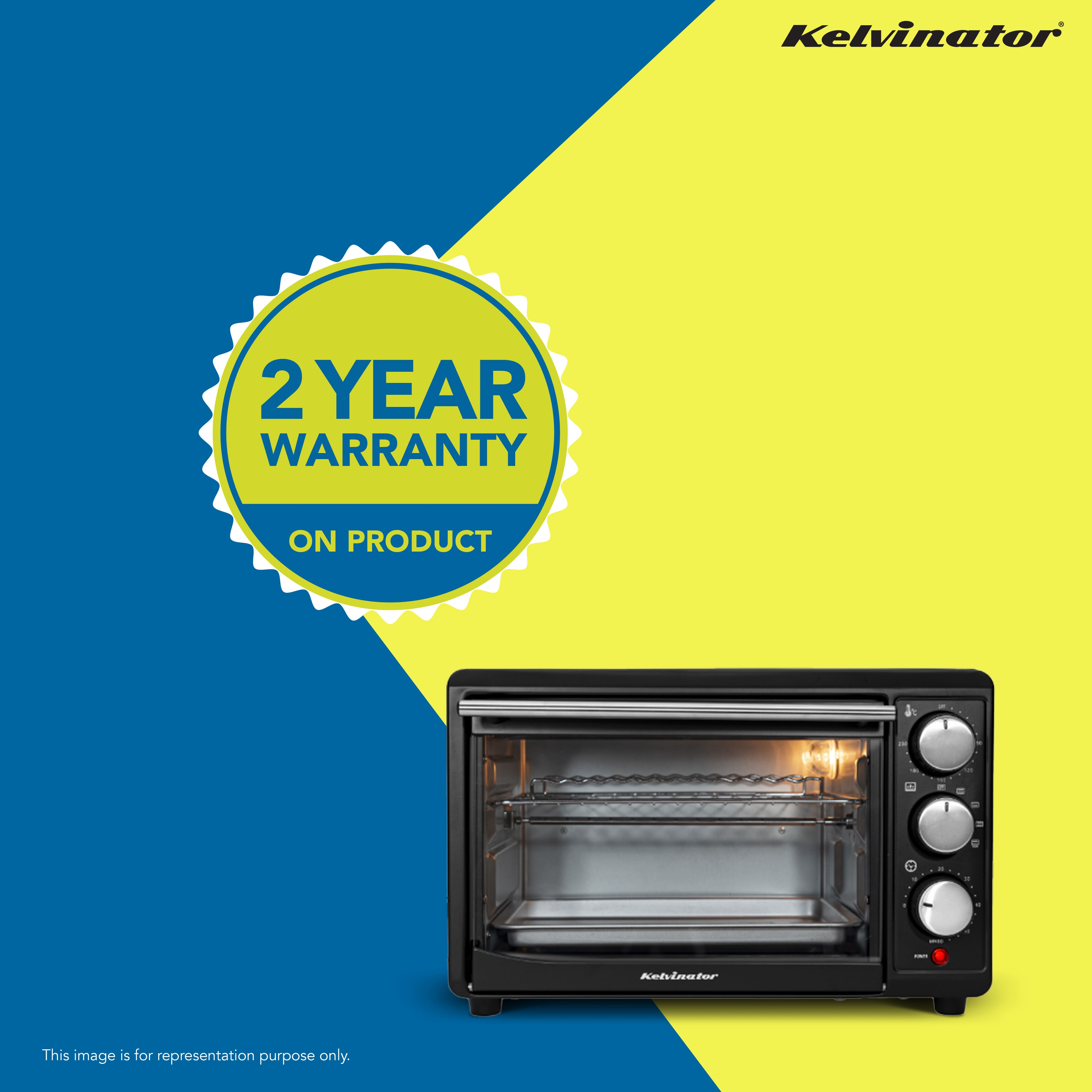 Kelvinator 30L Oven Toaster Griller (OTG), Black, KOTGR00230