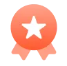 Award badge with star icon