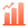Bar chart with upward arrow