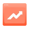 Browser window with growth arrow