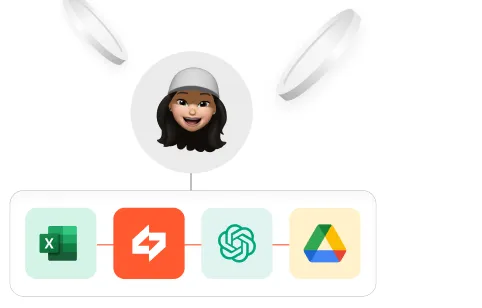 User avatar with connected app icons below