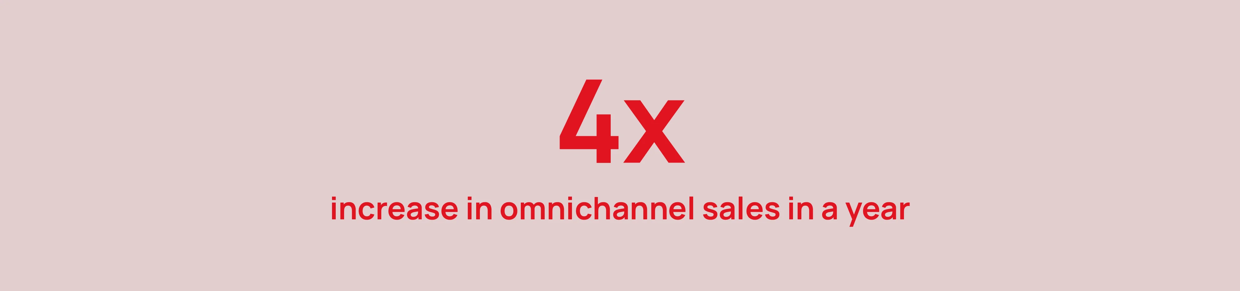 A photo describing 4x increase in omnichannel sales