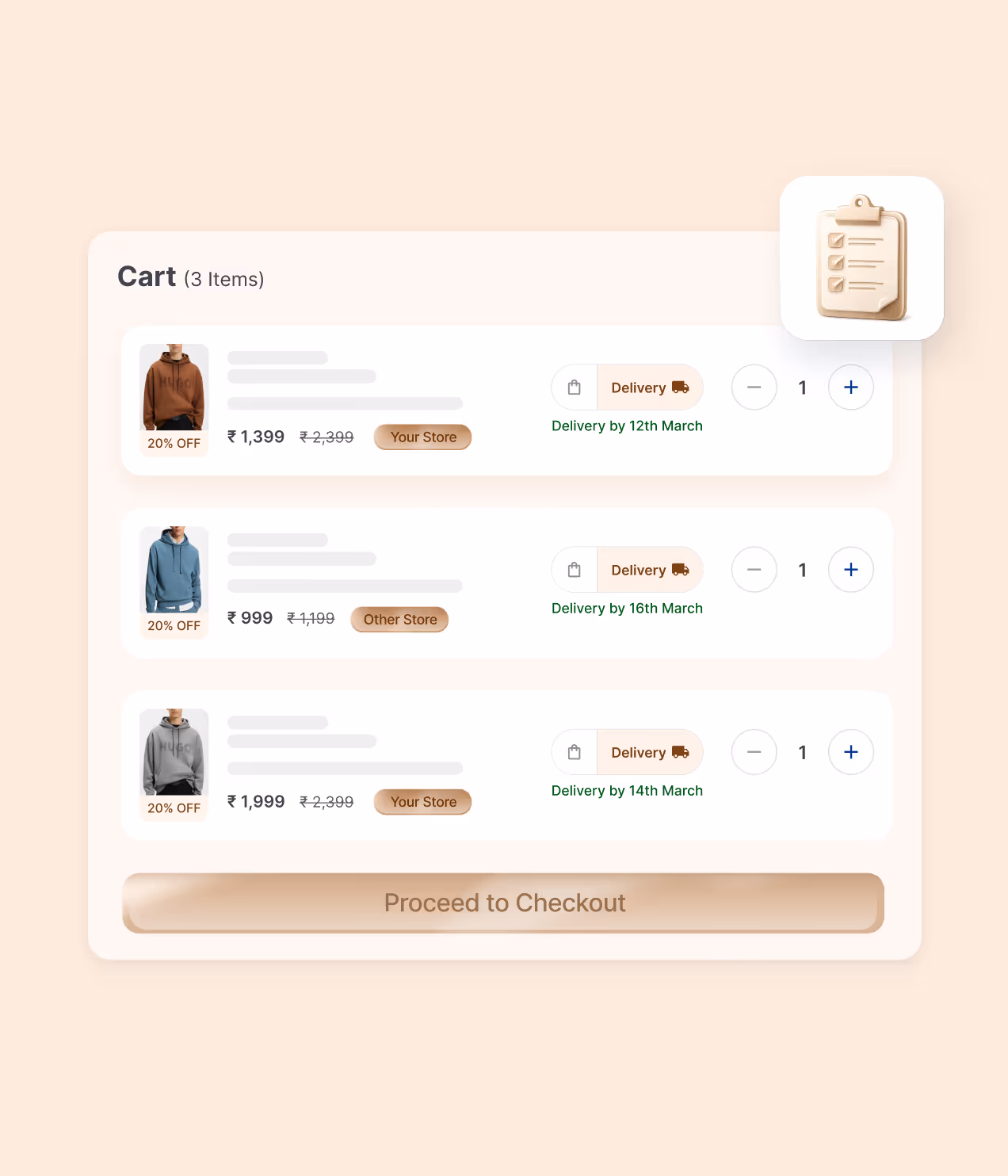 Mixed cart checkout