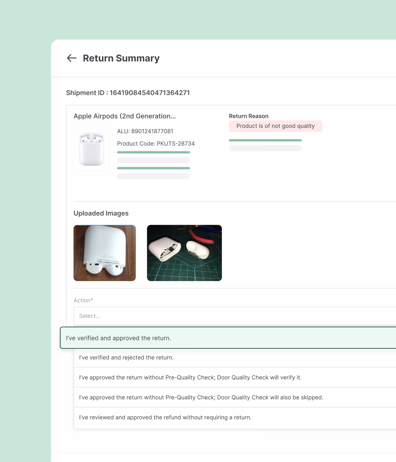Easy returns management