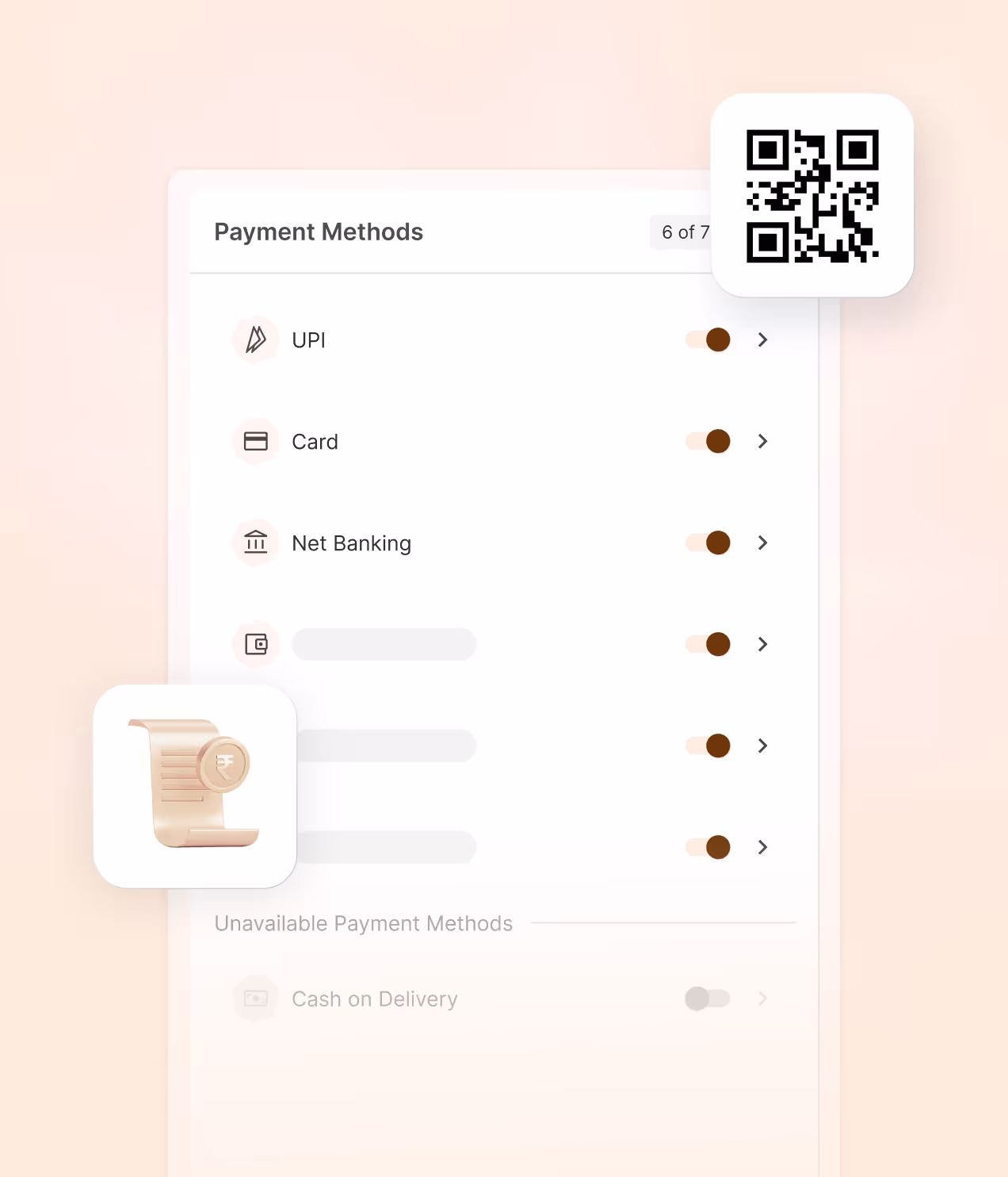 Multiple payment modes