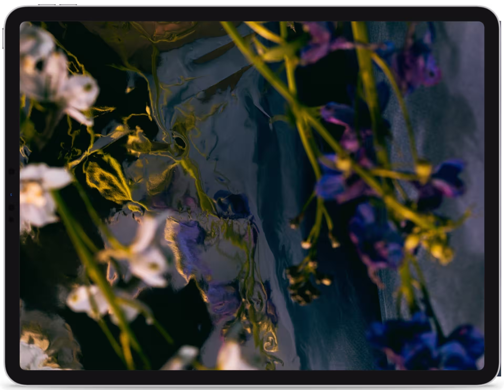 Tablet showing AI photoshoot artwork