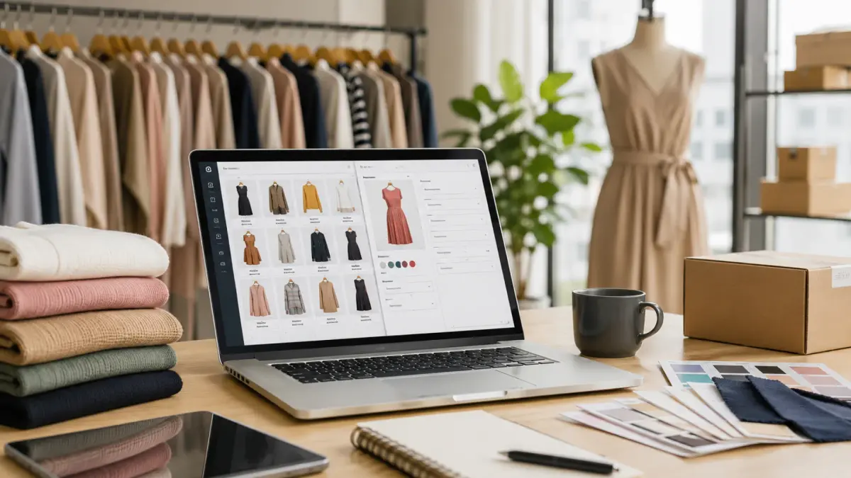 Fashion brand website showcasing all product SKUs in a centralized product information management (PIM) system.
