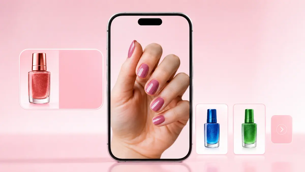 An image showing hair and nails virtual try on