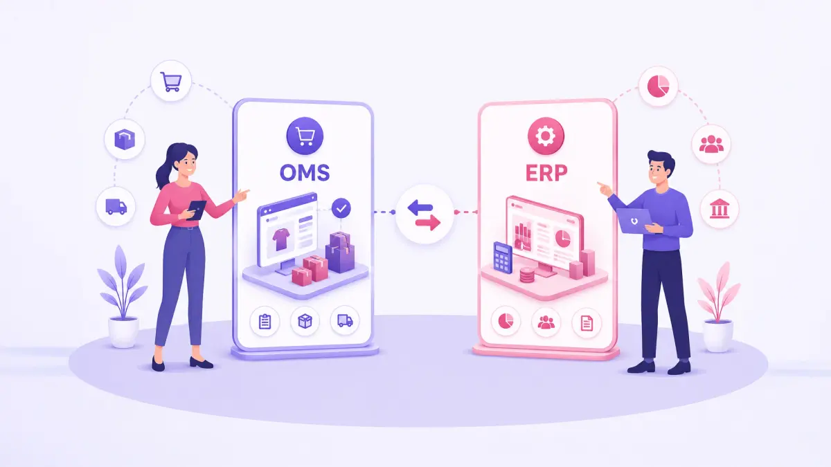 An image showing the OMS features vs ERP solutions
