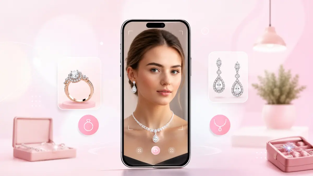 An image showing on how does AR try-on work for jewelry