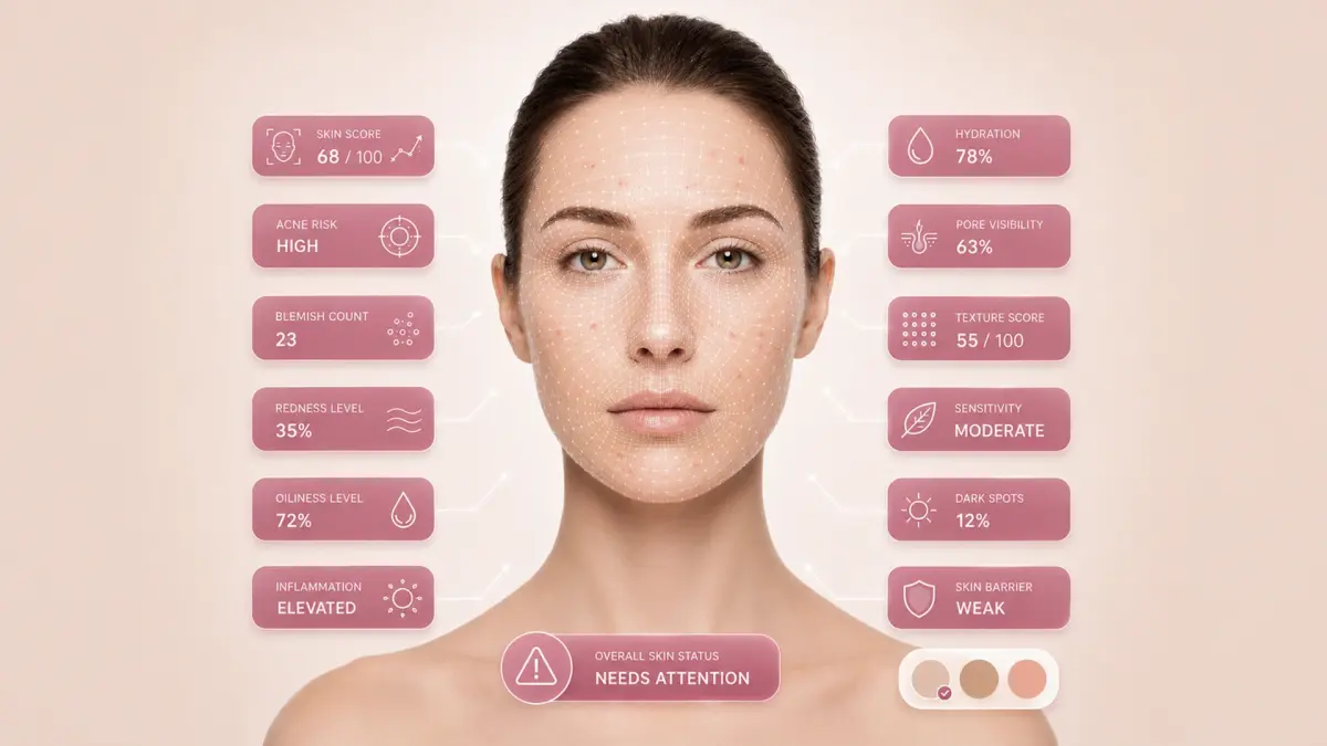 A cover image showing AI skin analysis helping analyse every skin related issue.