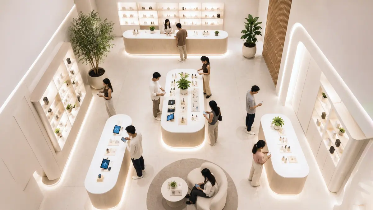 An image showing an experience center setup for the customers to engaged in personalised experience with the brand