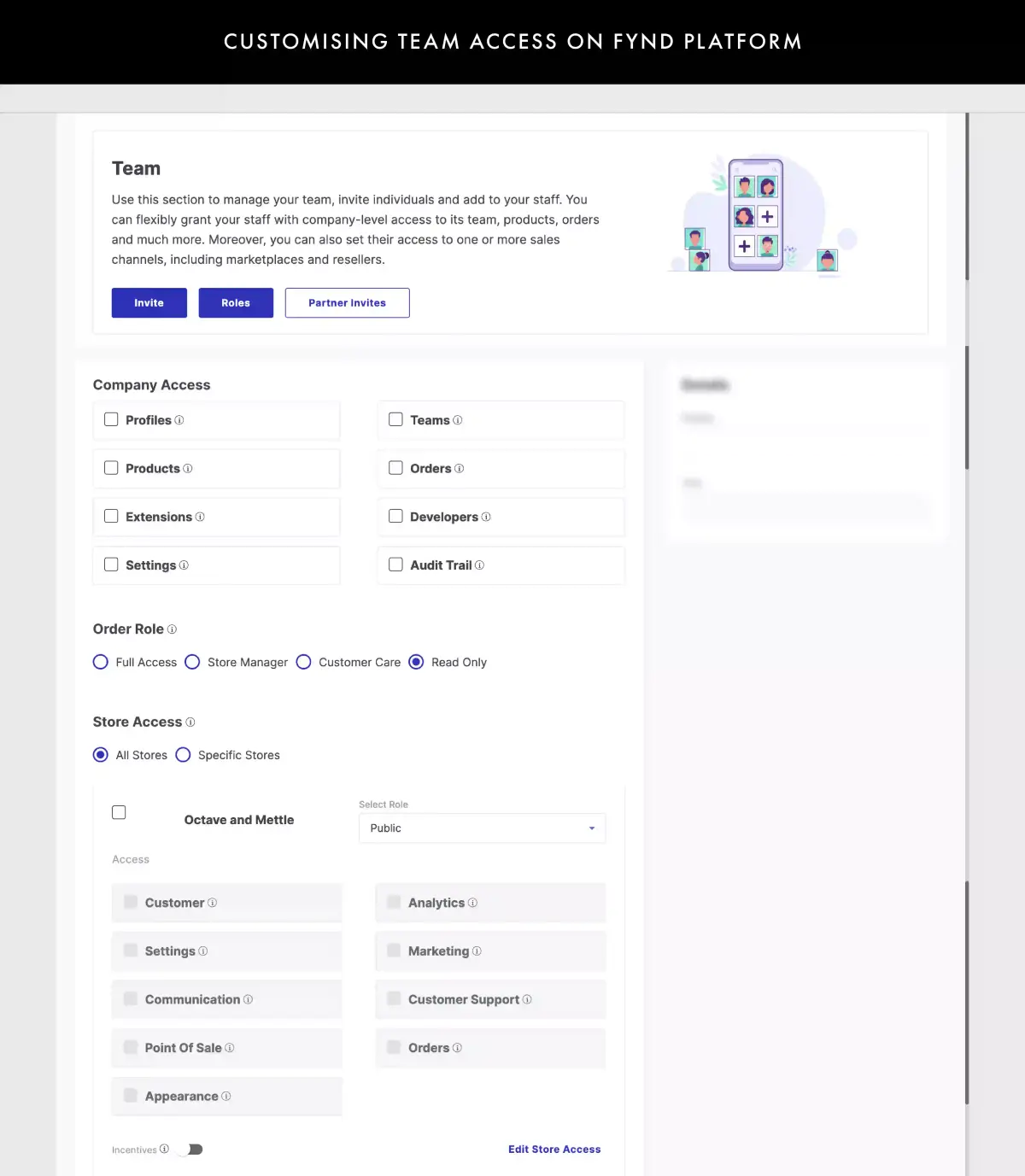 Customising Team access on Fynd Platform