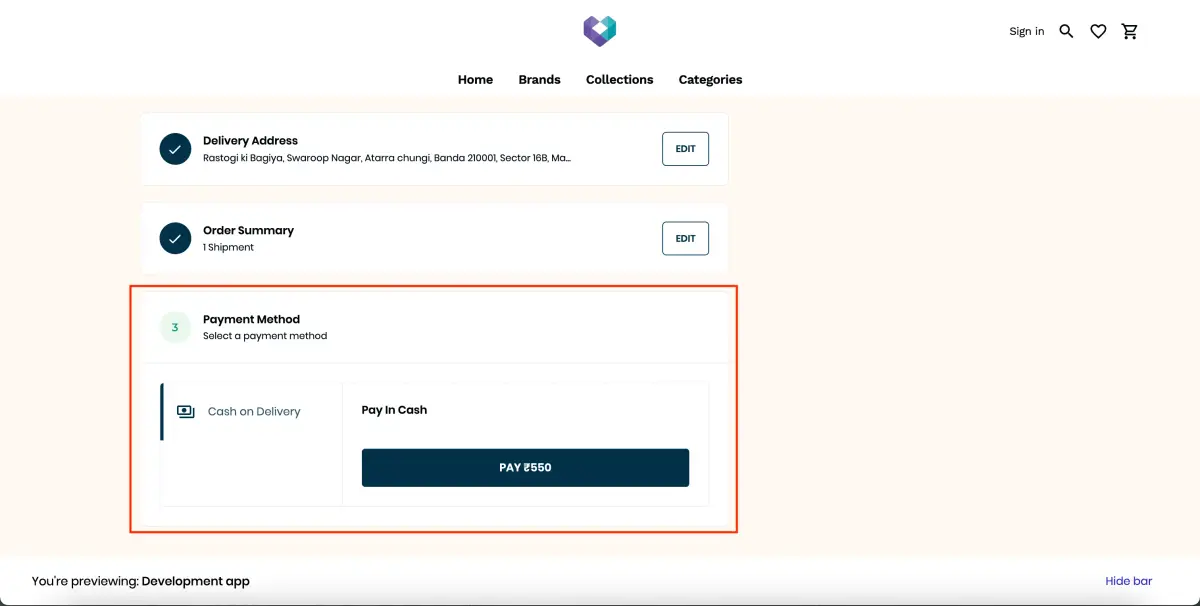 Test Order Flow in Development Account