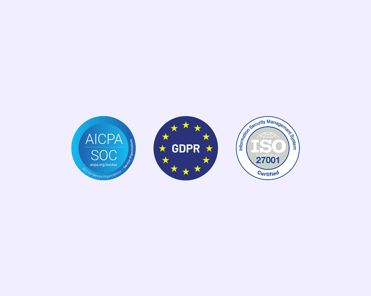 SOC 2, GDPR, and ISO 27001 certifications