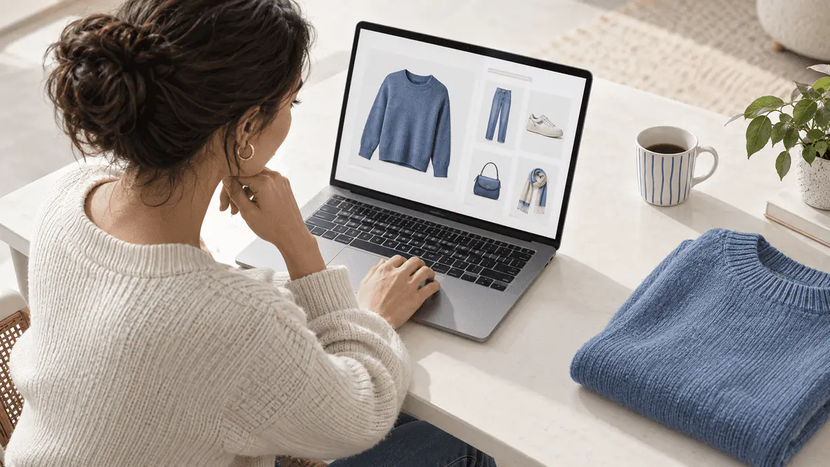 Shopper browsing relevant product recommendations on an ecommerce store