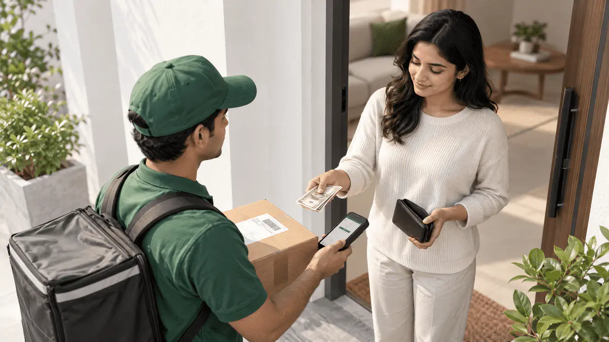 A logistics operator coordinating delivery parcels and shipment information for high-value orders