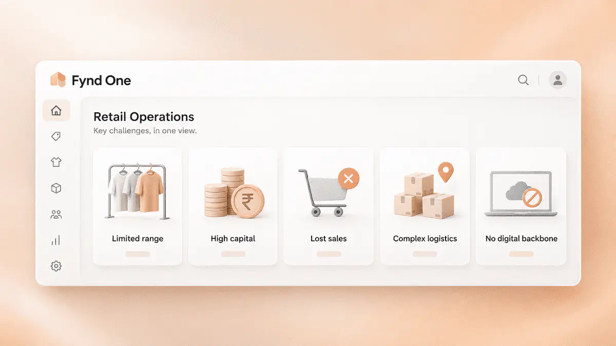 A focused retail operations interface summarises the challenges facing local electronics retailers.