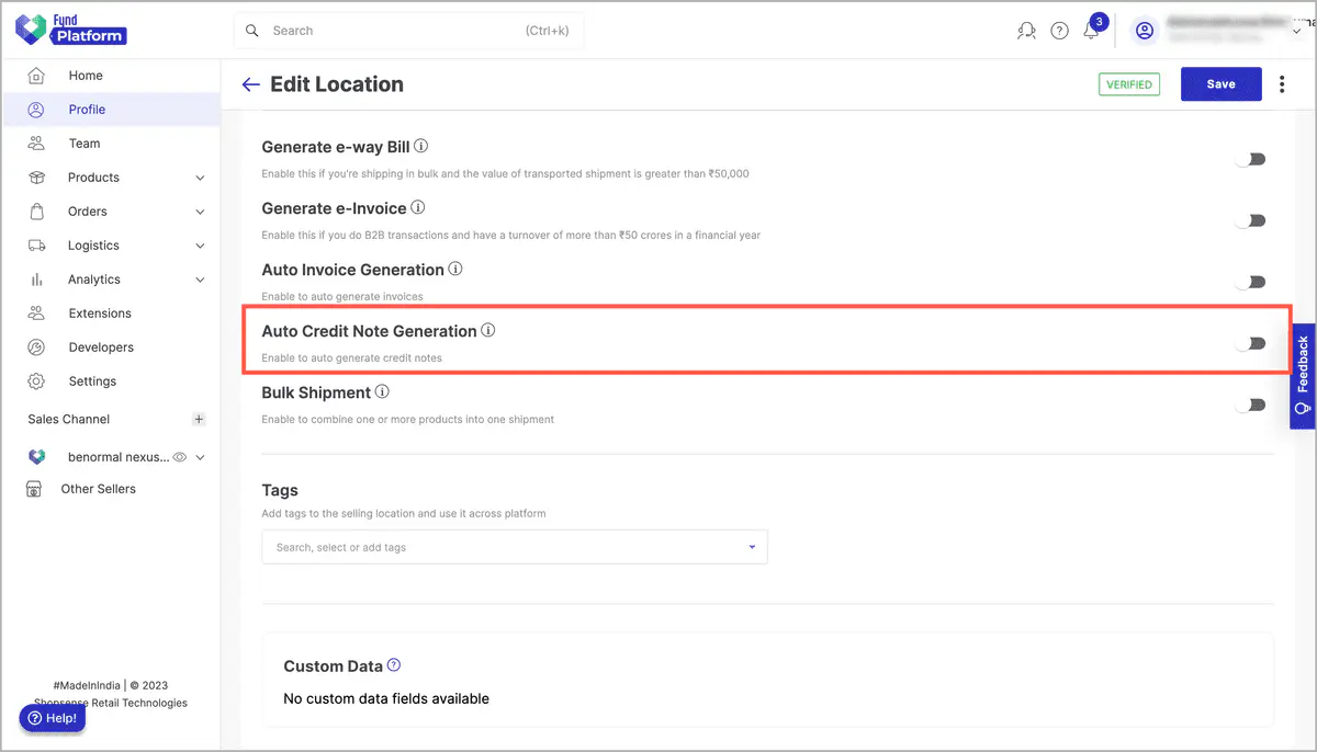 Auto Credit Note Generation