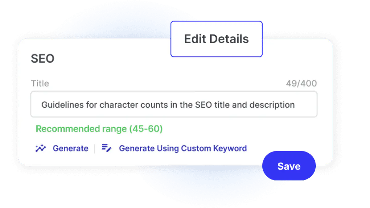 Recommended Number of Characters in SEO title and description to Improve the Storefront SEO