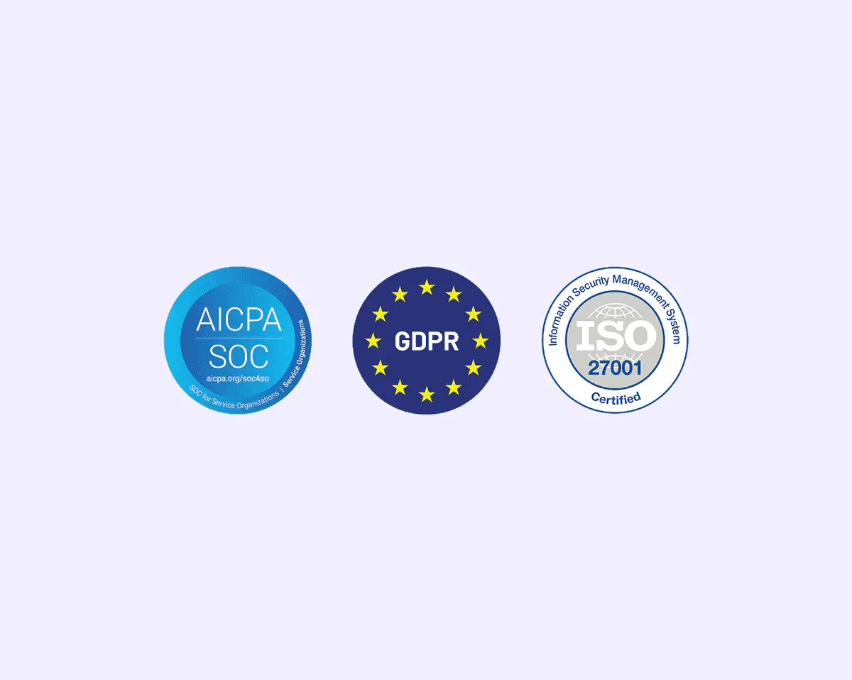 SOC 2, GDPR, and ISO 27001 certifications