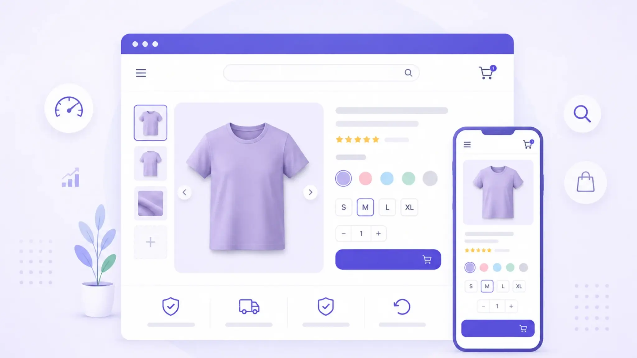 A desktop and a mobile screen depicting a clothing brand website
