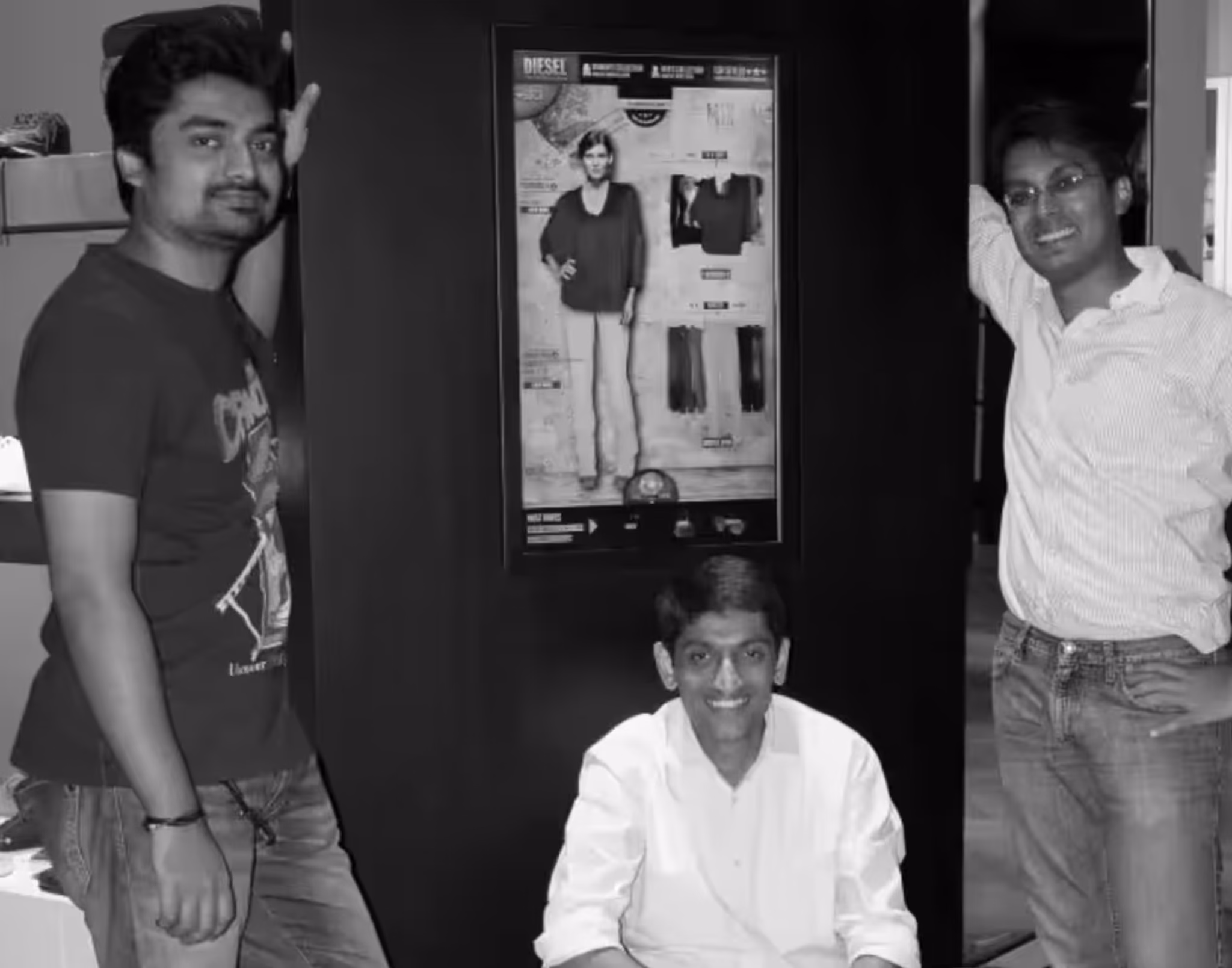 Fynd founders during an early retail installation