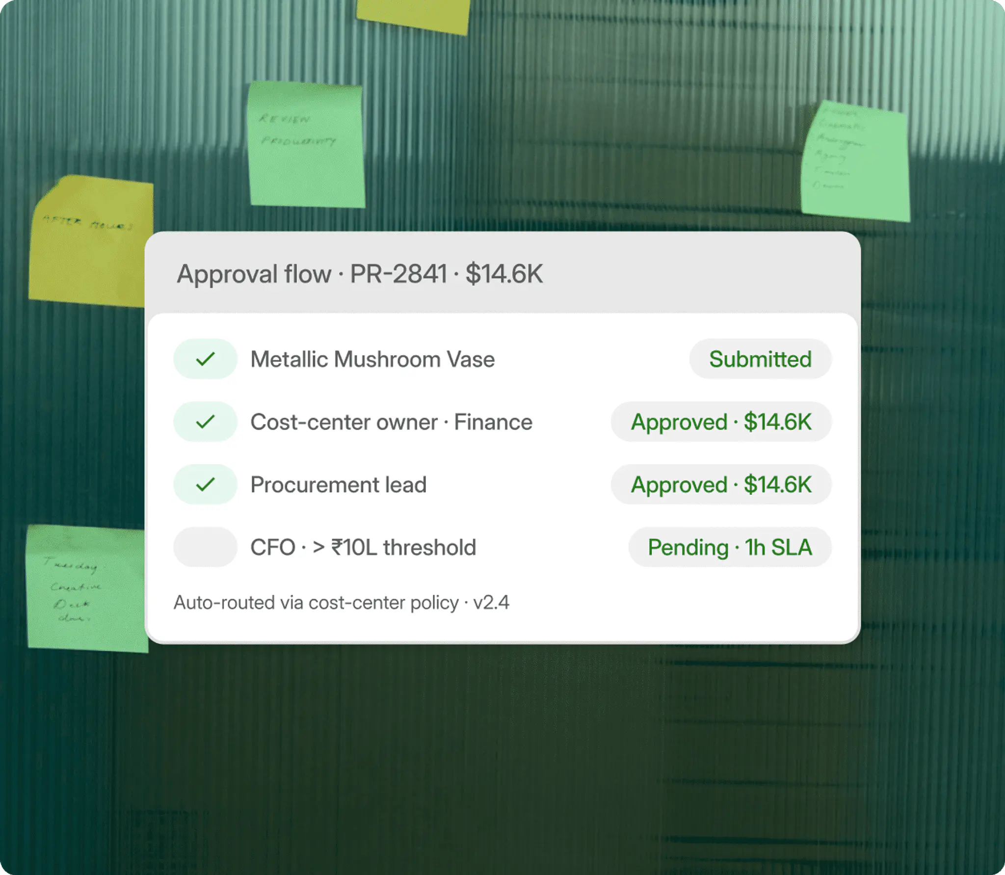 SourceX procure to pay workflow dashboard