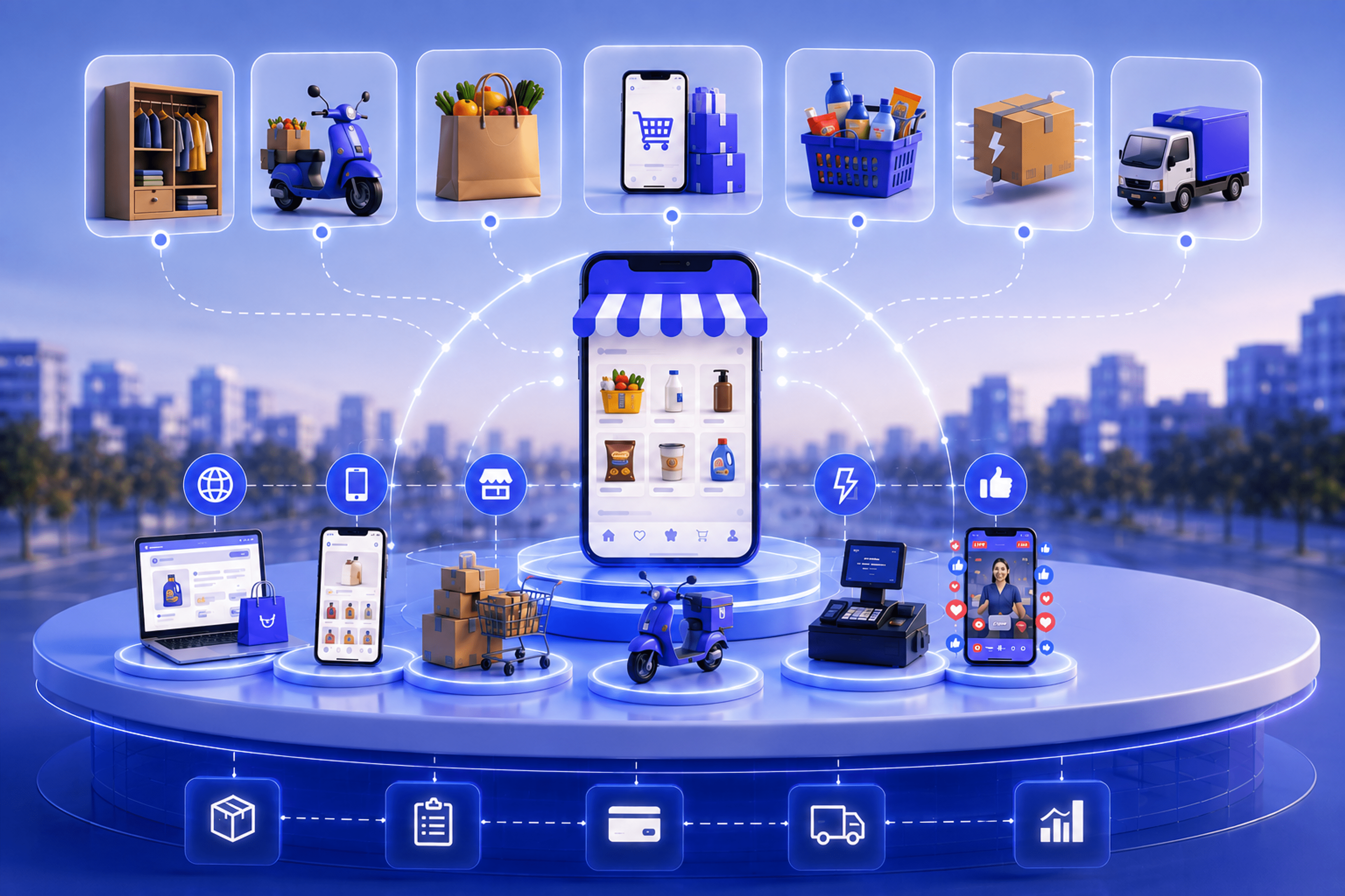 An image showing quick commerce marketplace integration