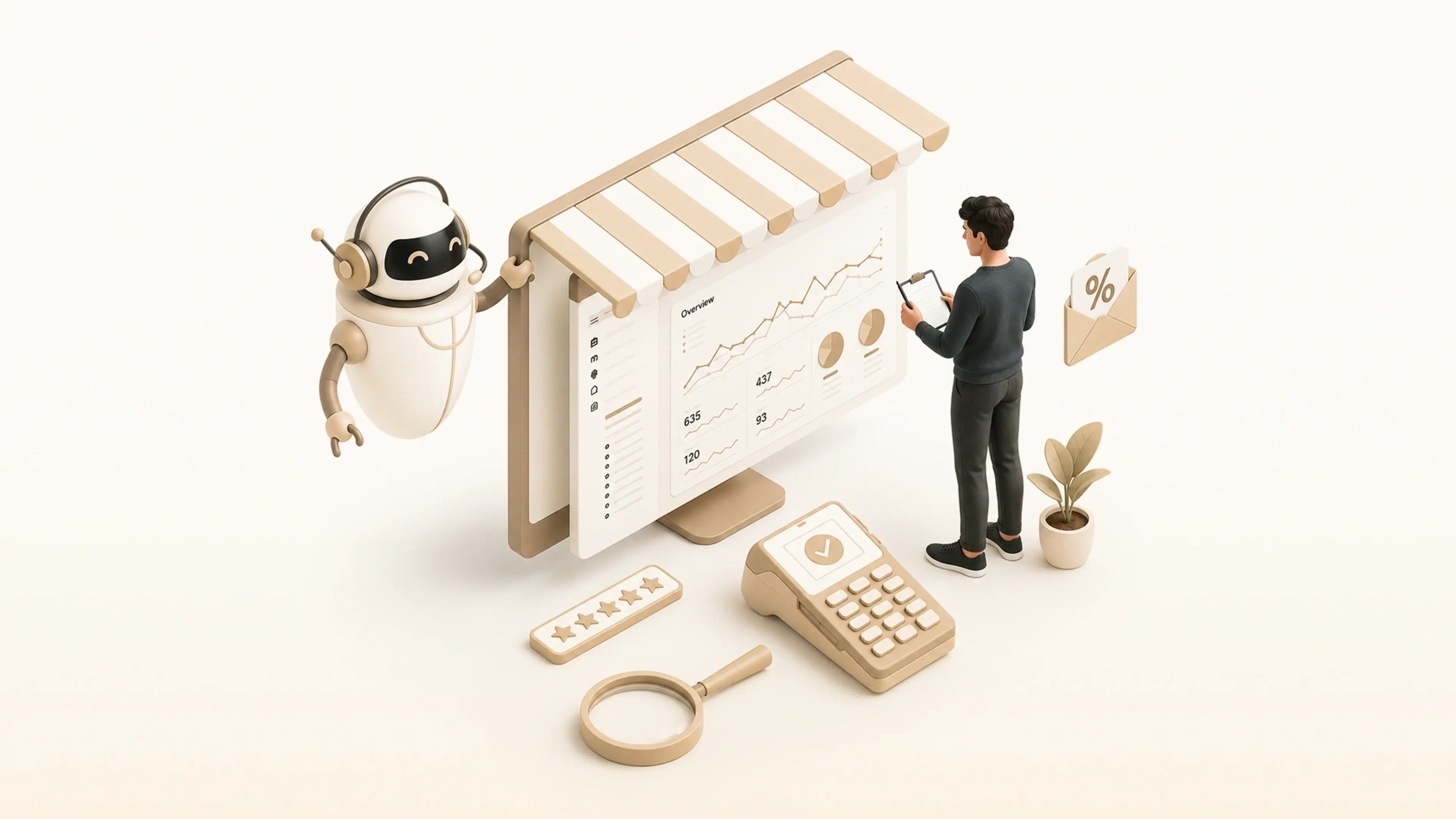 An image showing a customer shopping with the AI-powered POS system